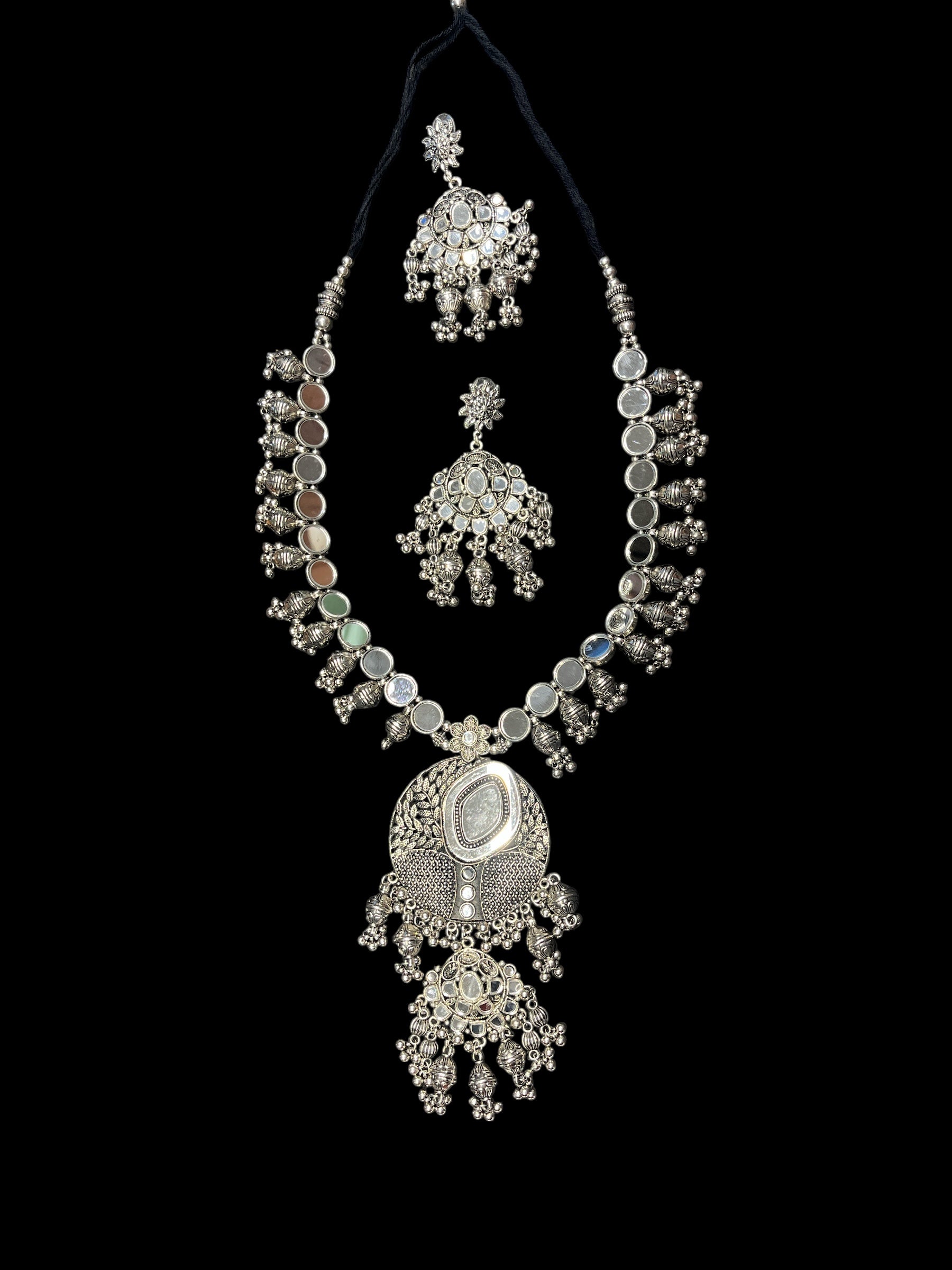 Priya Oxidised Ethnic Navratri Jewellery Set with Earrings – Gujarati Garba Collection