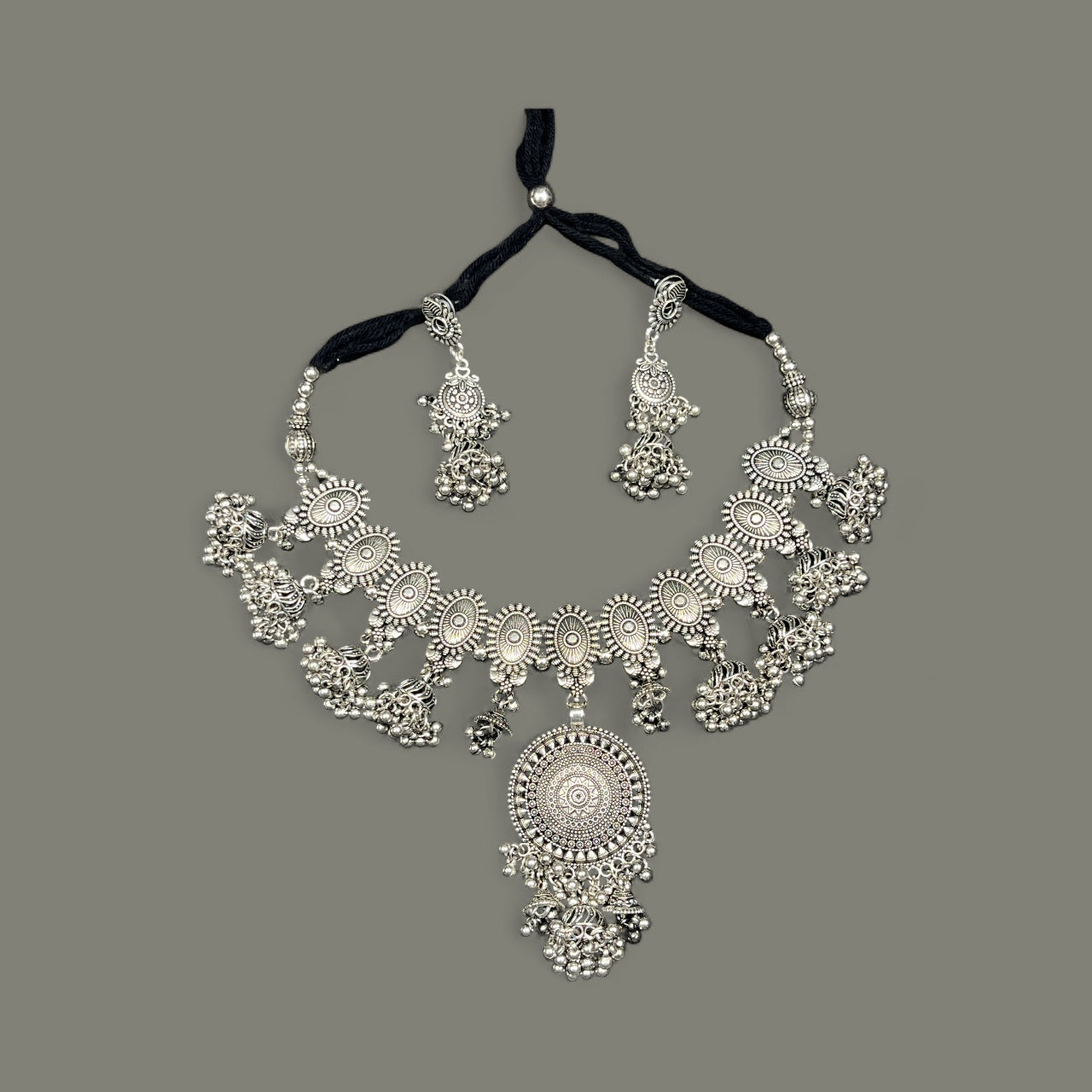 Pooja Oxidised Ethnic Garba Jewellery Set with Earrings – Gujarati Navratri Style