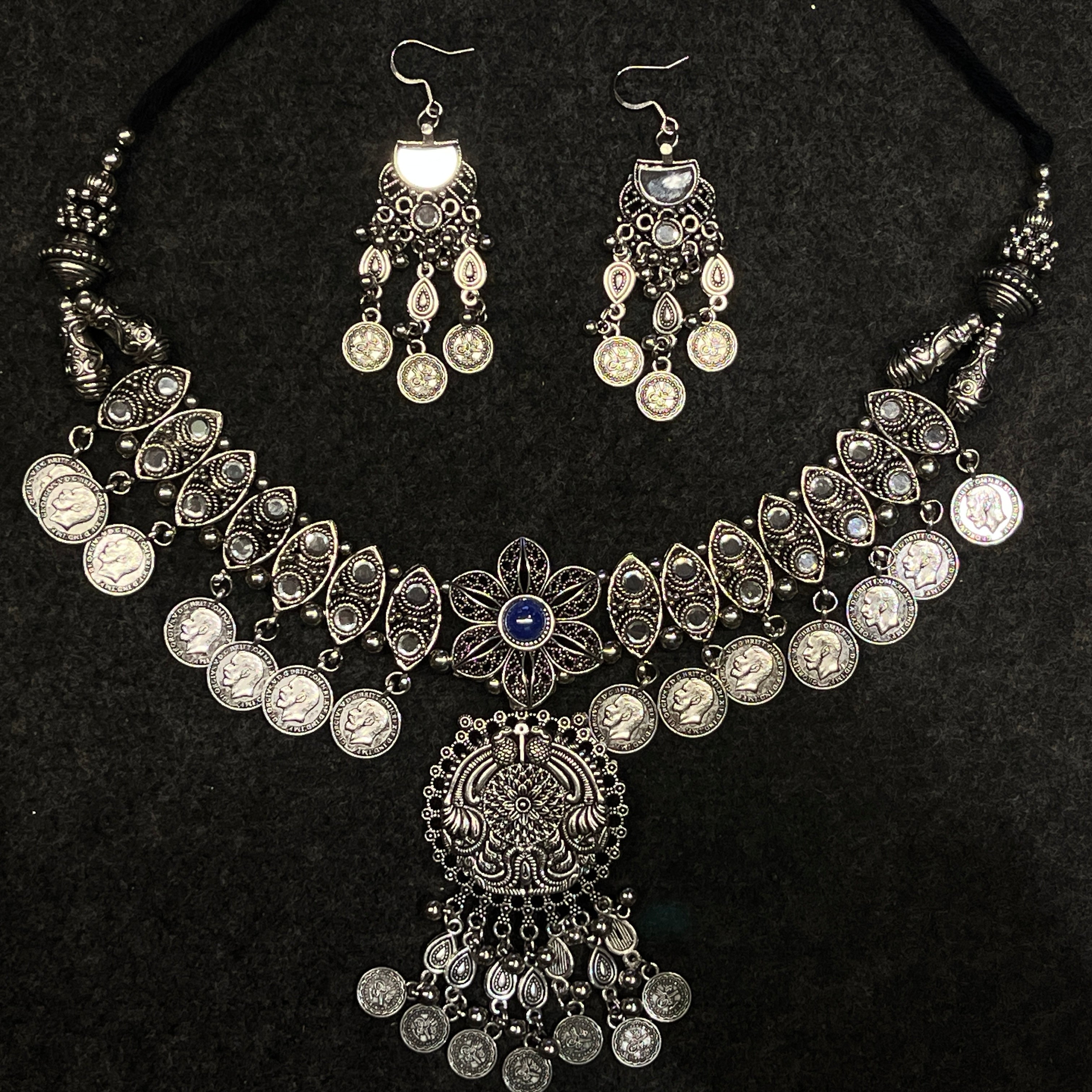 Kavya Oxidised Navratri Jewellery Set – Gujarati Ethnic Garba Special with Earrings