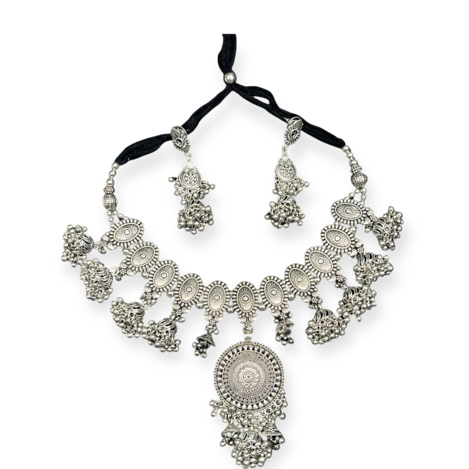 Pooja Oxidised Ethnic Garba Jewellery Set with Earrings – Gujarati Navratri Style