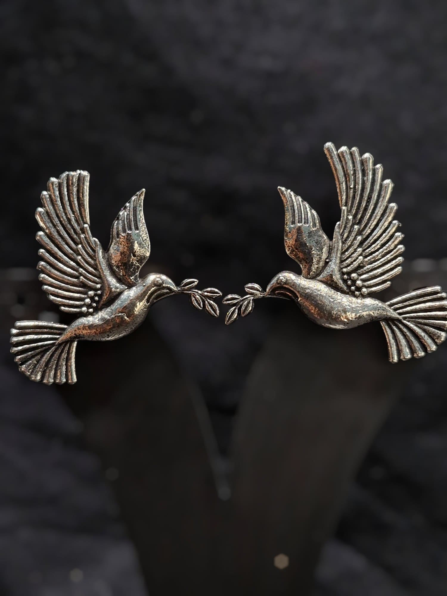 Pooja Bird Oxidised Earring