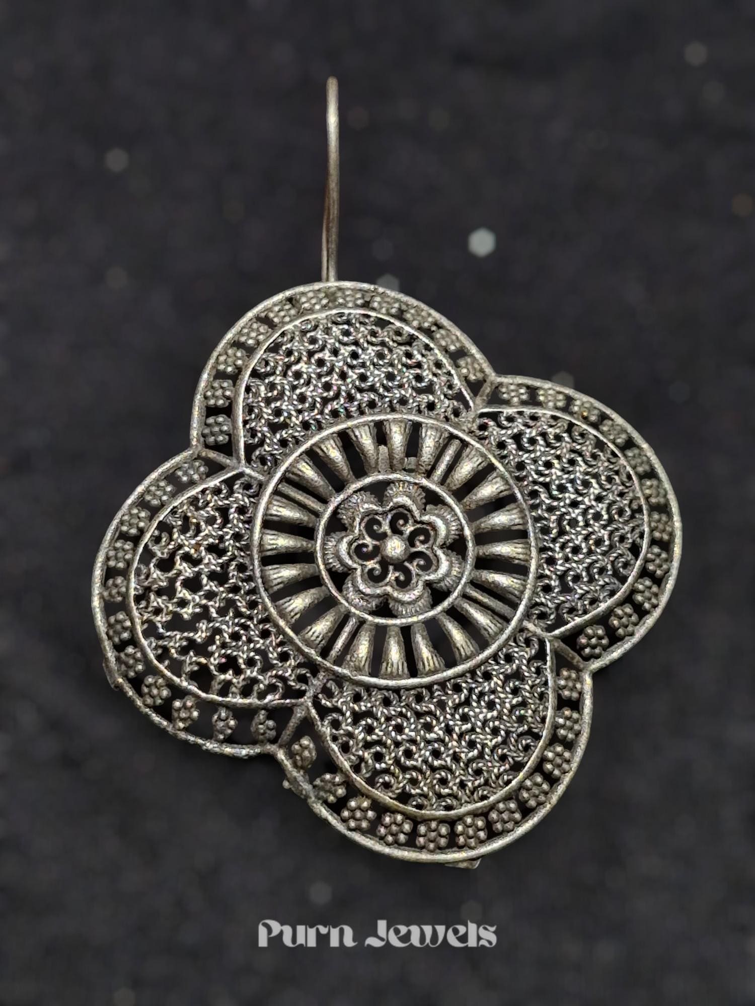 Samaira Mandala Oxidised Earrings