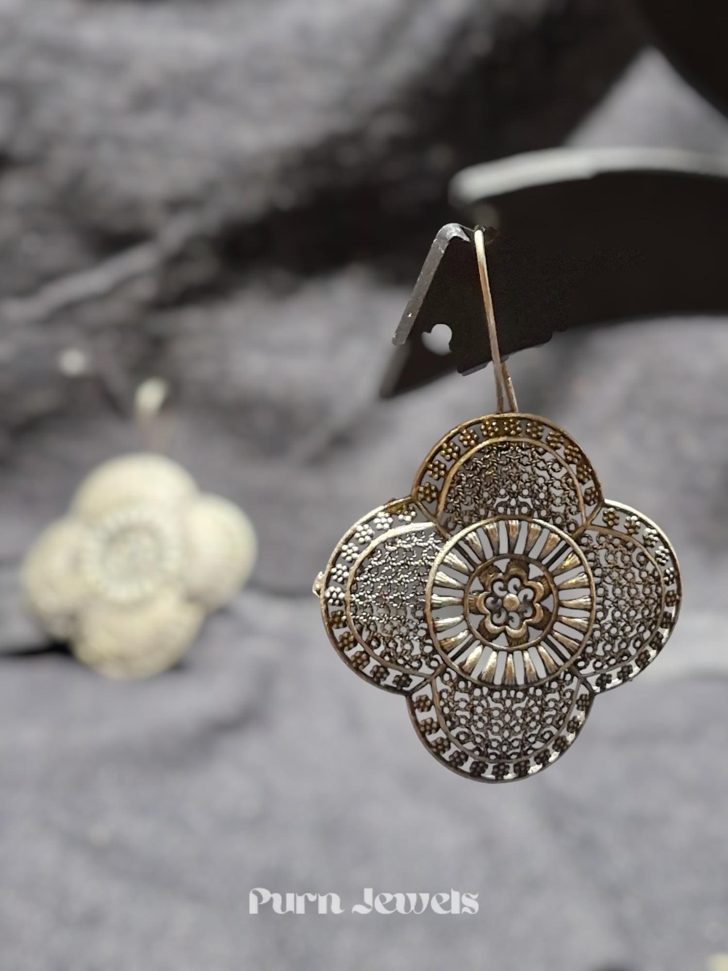 Samaira Mandala Oxidised Earrings