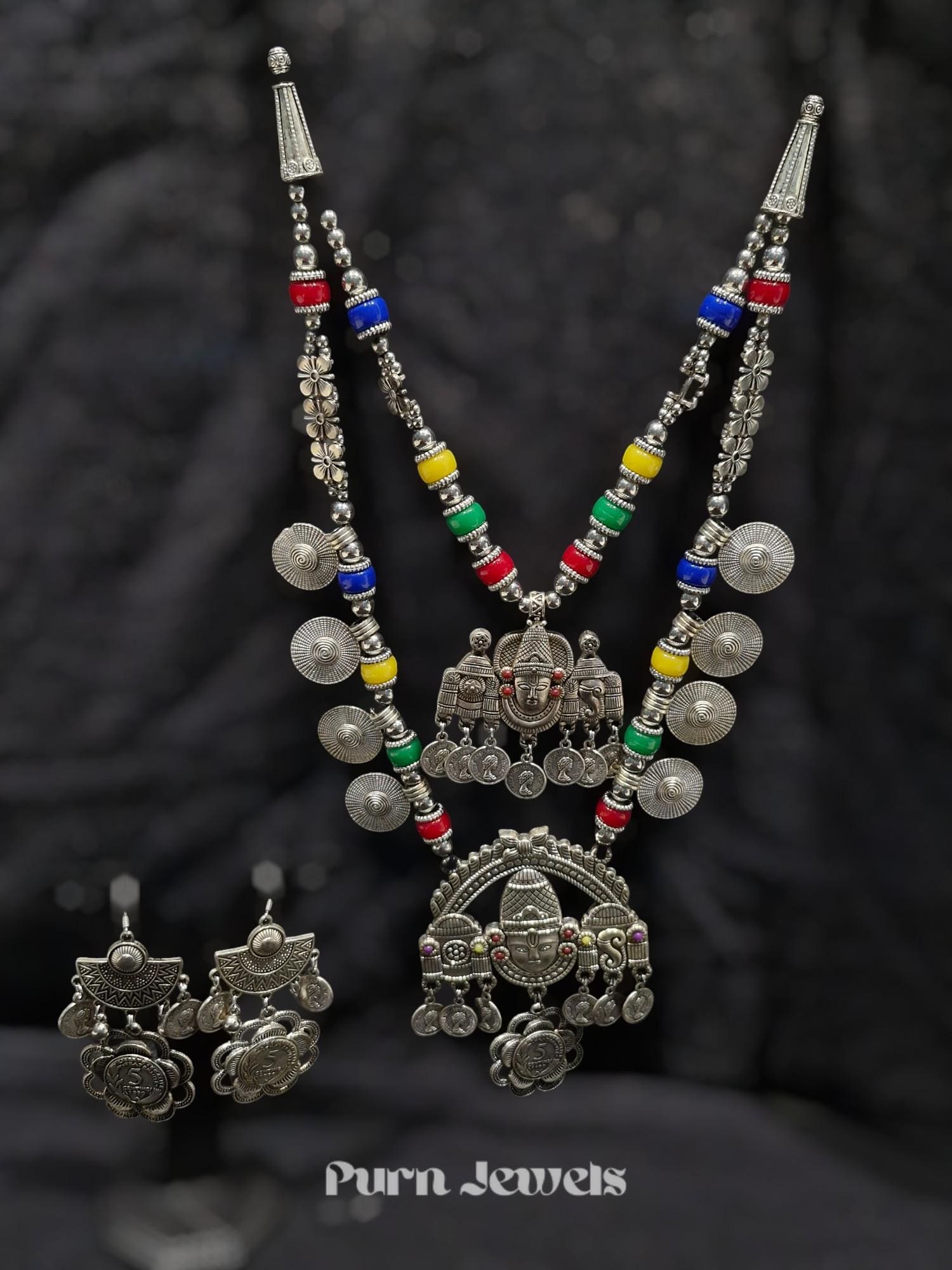 Pranavi Antique Oxidised Necklace