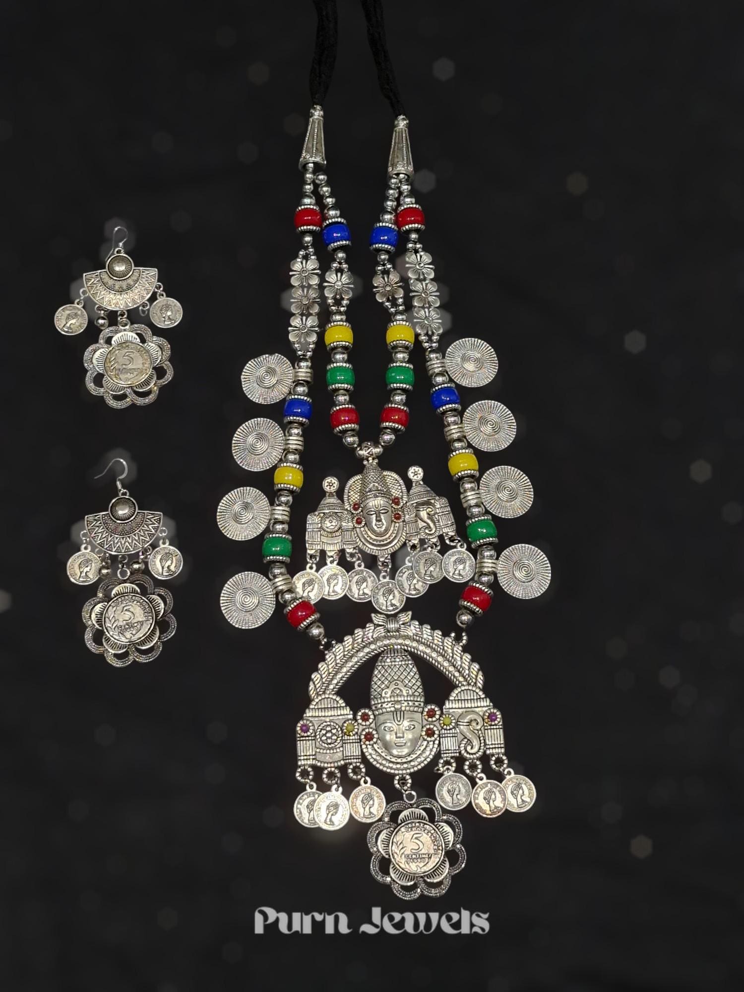 Pranavi Antique Oxidised Necklace