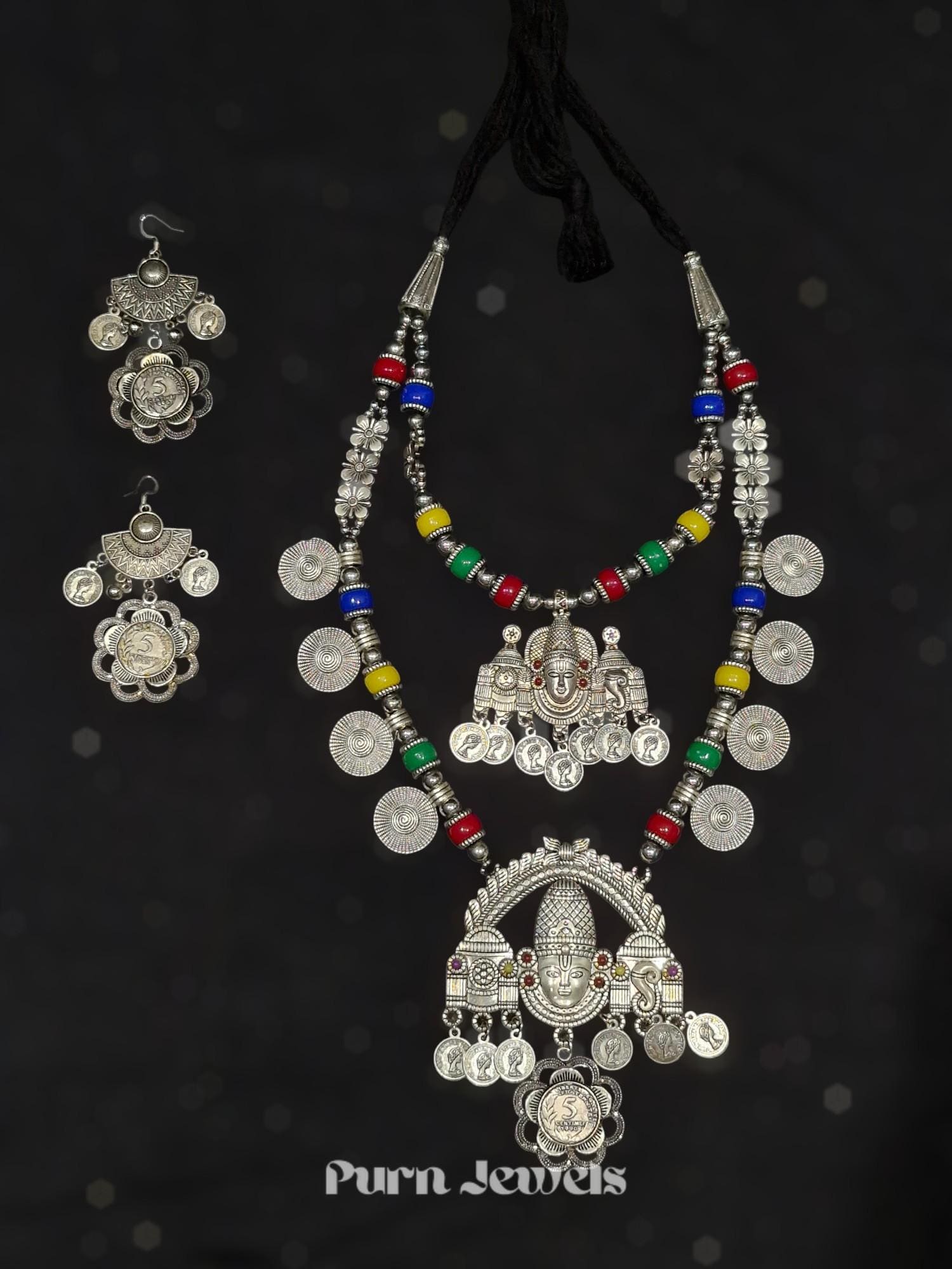 Pranavi Antique Oxidised Necklace