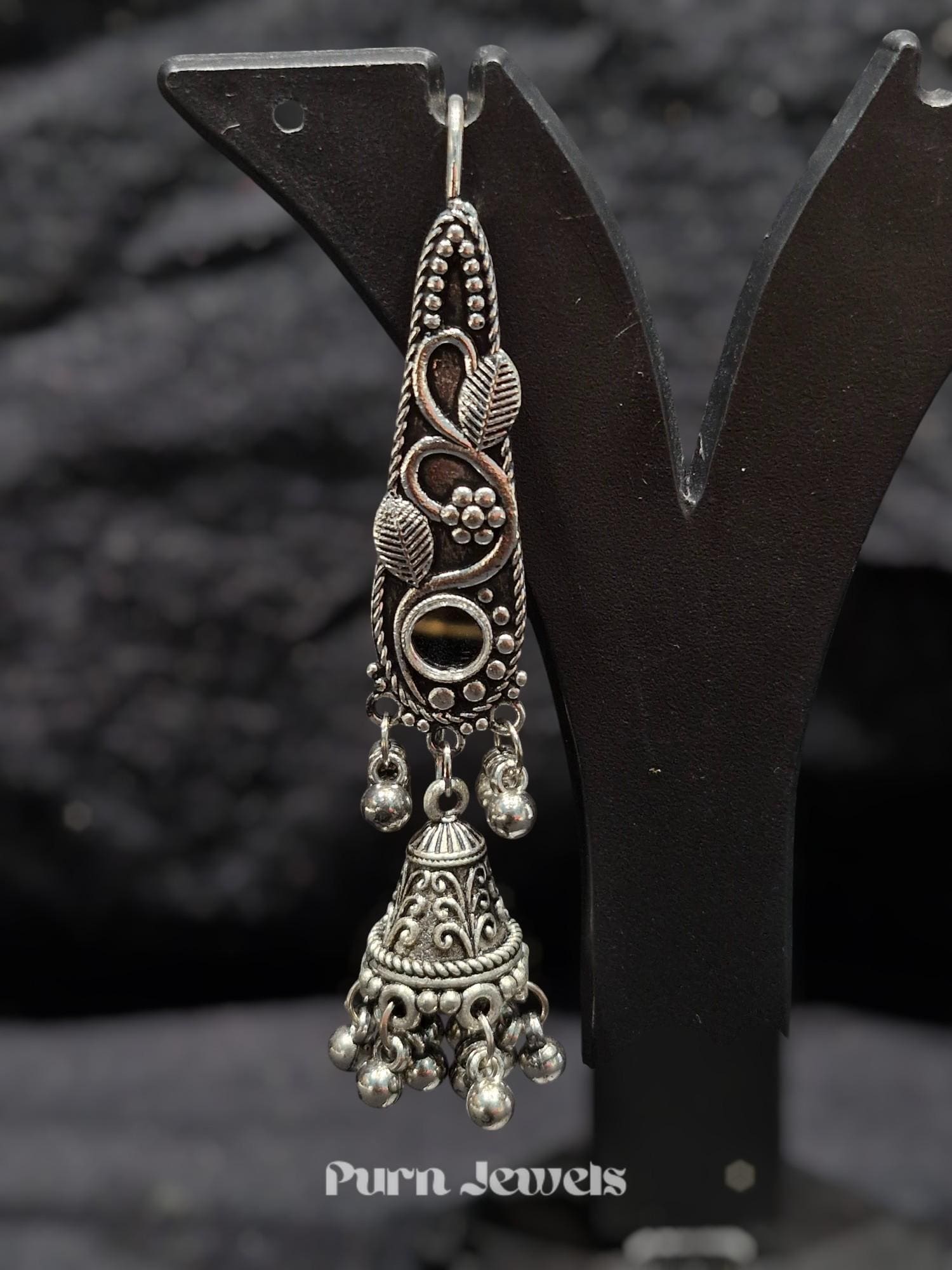 Navya Long Oxidised Earrings