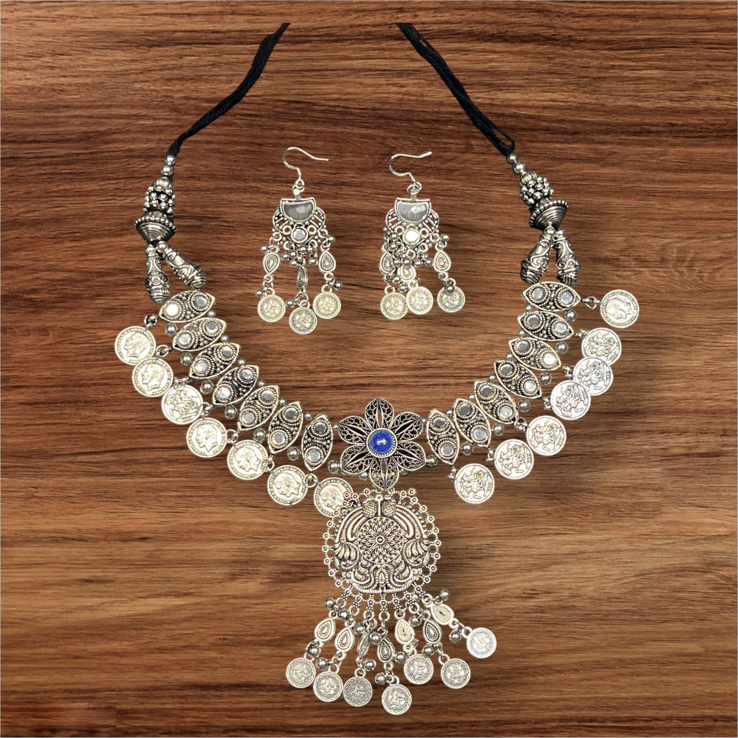 Kavya Oxidised Navratri Jewellery Set – Gujarati Ethnic Garba Special with Earrings