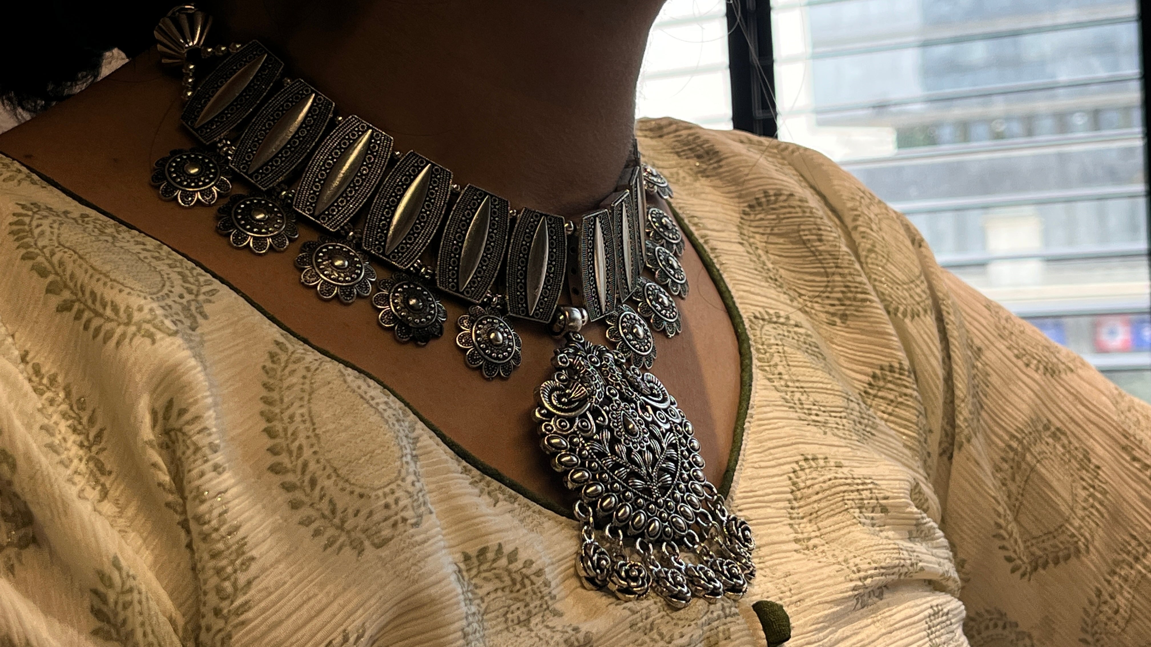 Simran Oxidised Ethnic Navratri Jewellery Set with Earrings