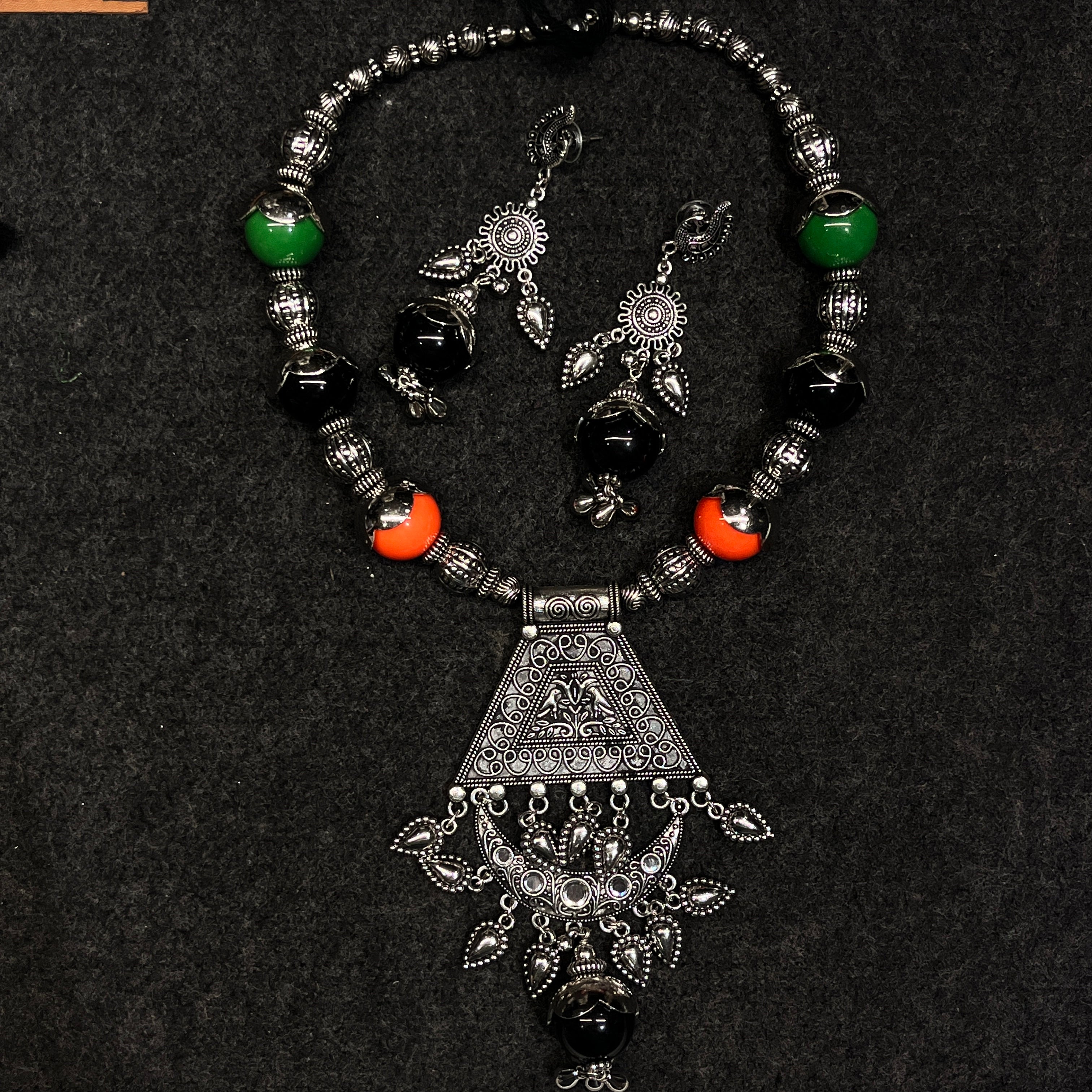 Saanvi Navratri Special Oxidised Jewellery Set – Gujarati Ethnic Festival Look