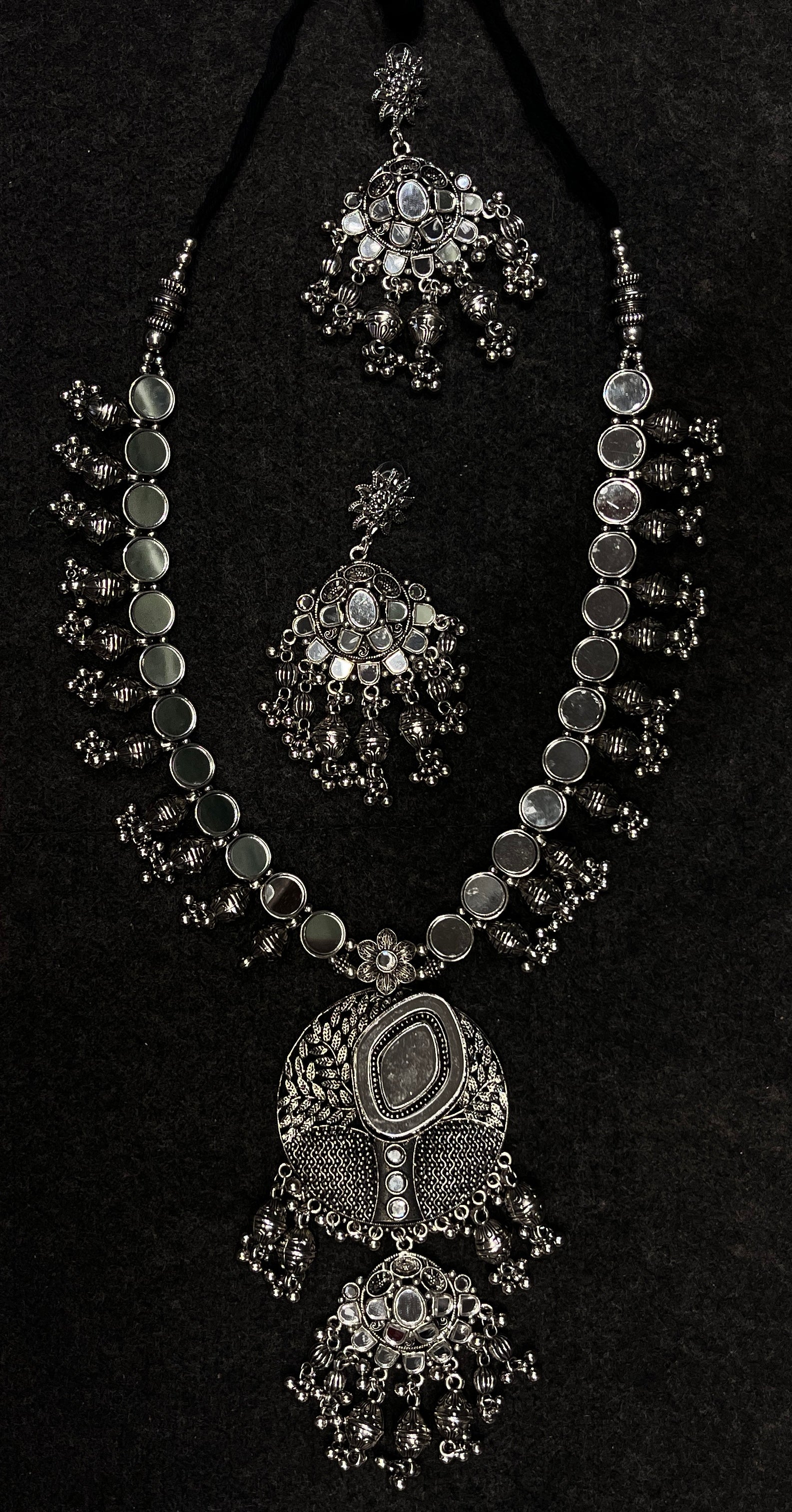 Priya Oxidised Ethnic Navratri Jewellery Set with Earrings – Gujarati Garba Collection