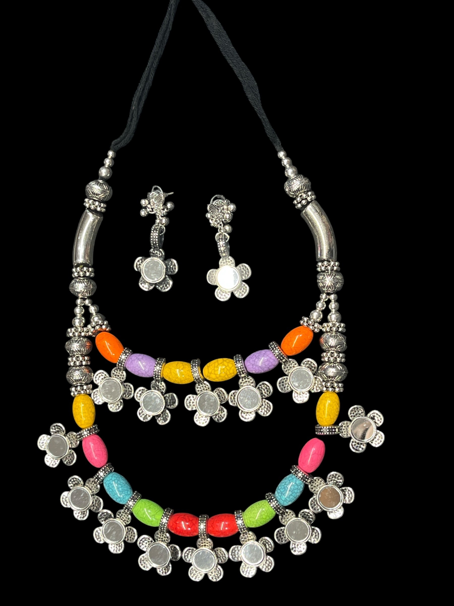 Tanvi Navratri Garba Oxidised Jewellery Set with Earrings – Gujarati Ethnic Look