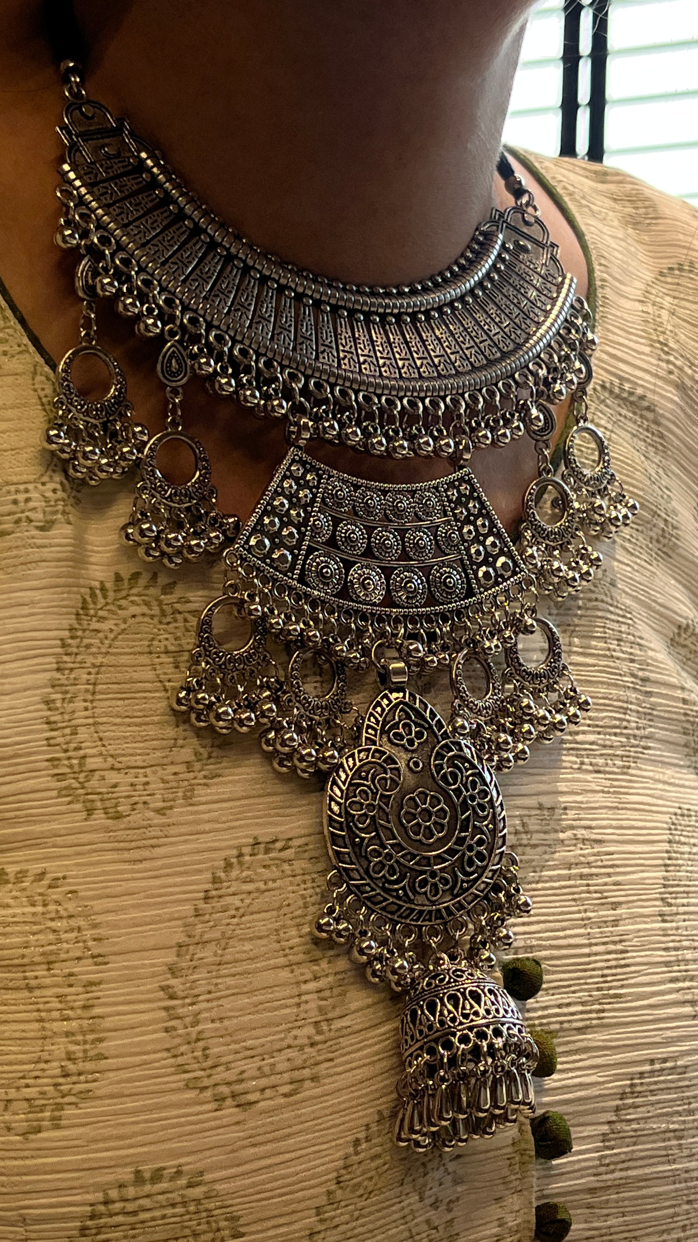 Kanika Oxidised Garba Jewellery Set with Earrings – Navratri Festival Special