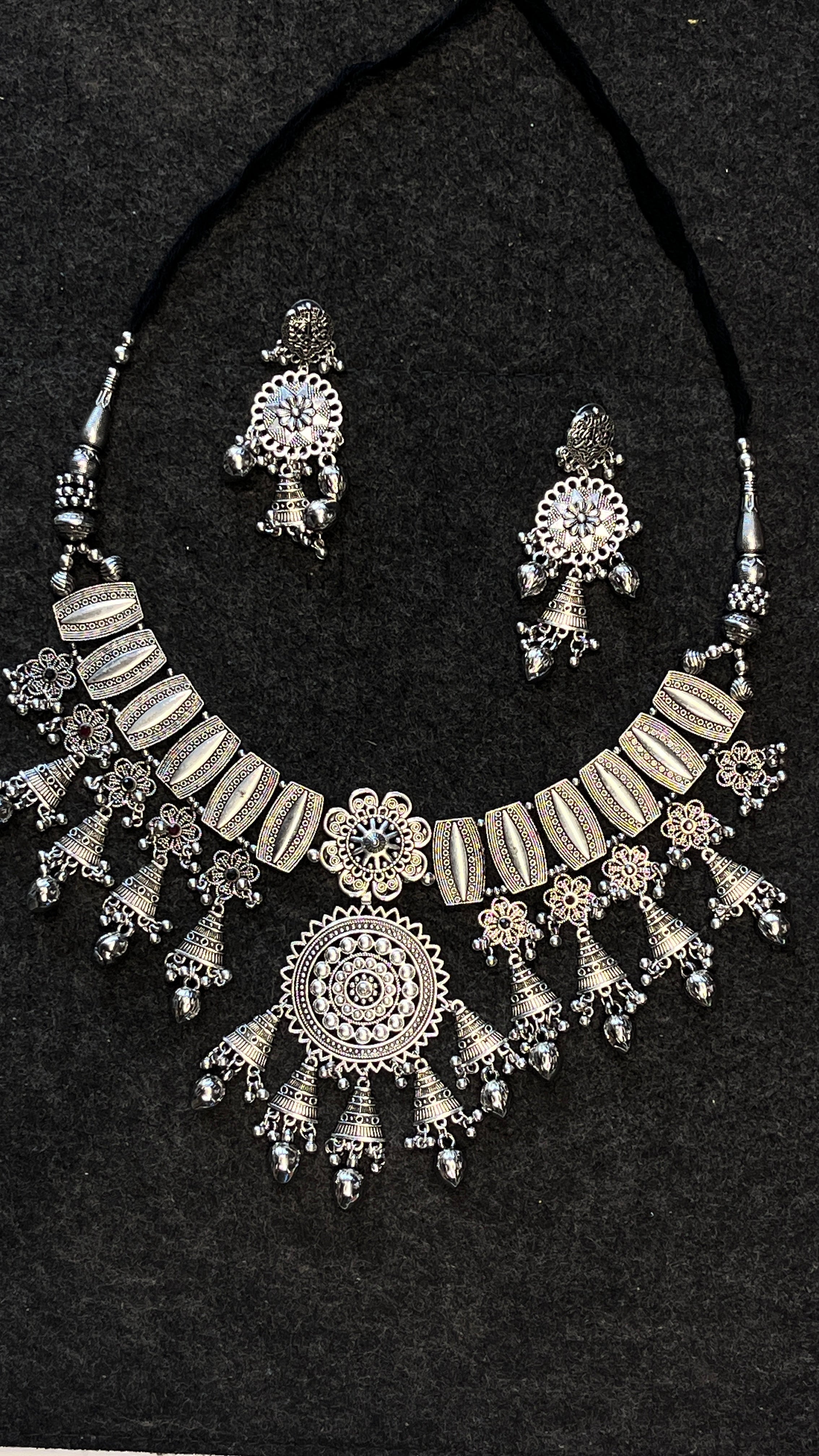 Prachi Ethnic Gujarati Oxidised Jewellery Set – Navratri Collection