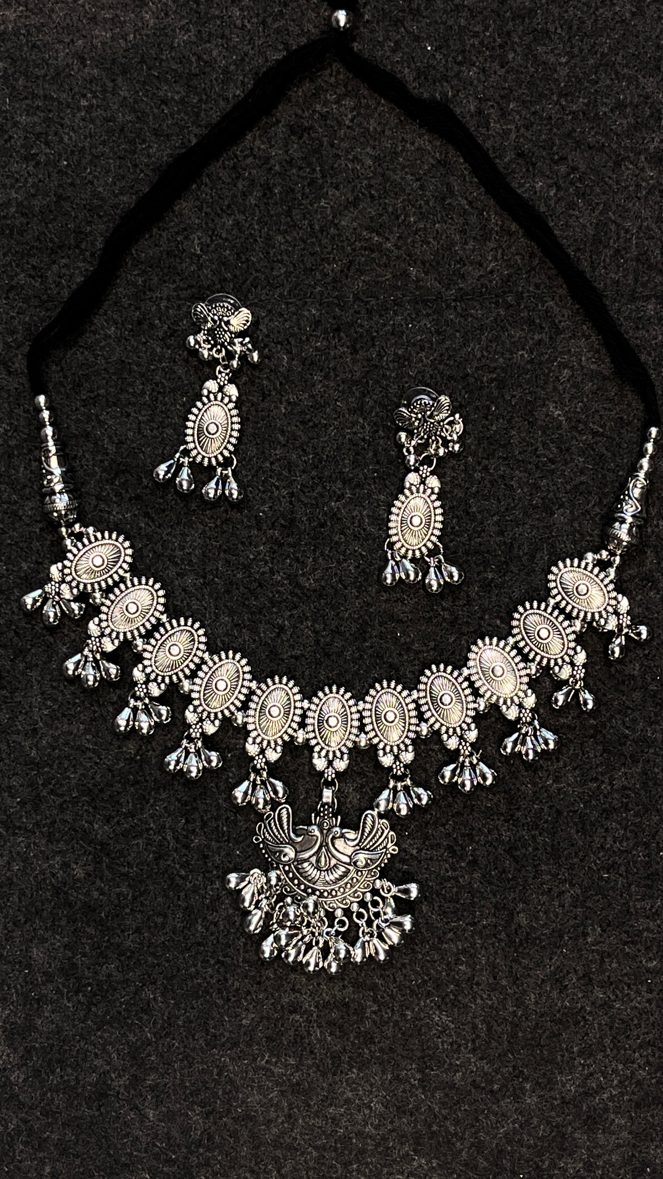Revati Oxidised Jewellery Set with Earrings – Garba & Navratri Nights