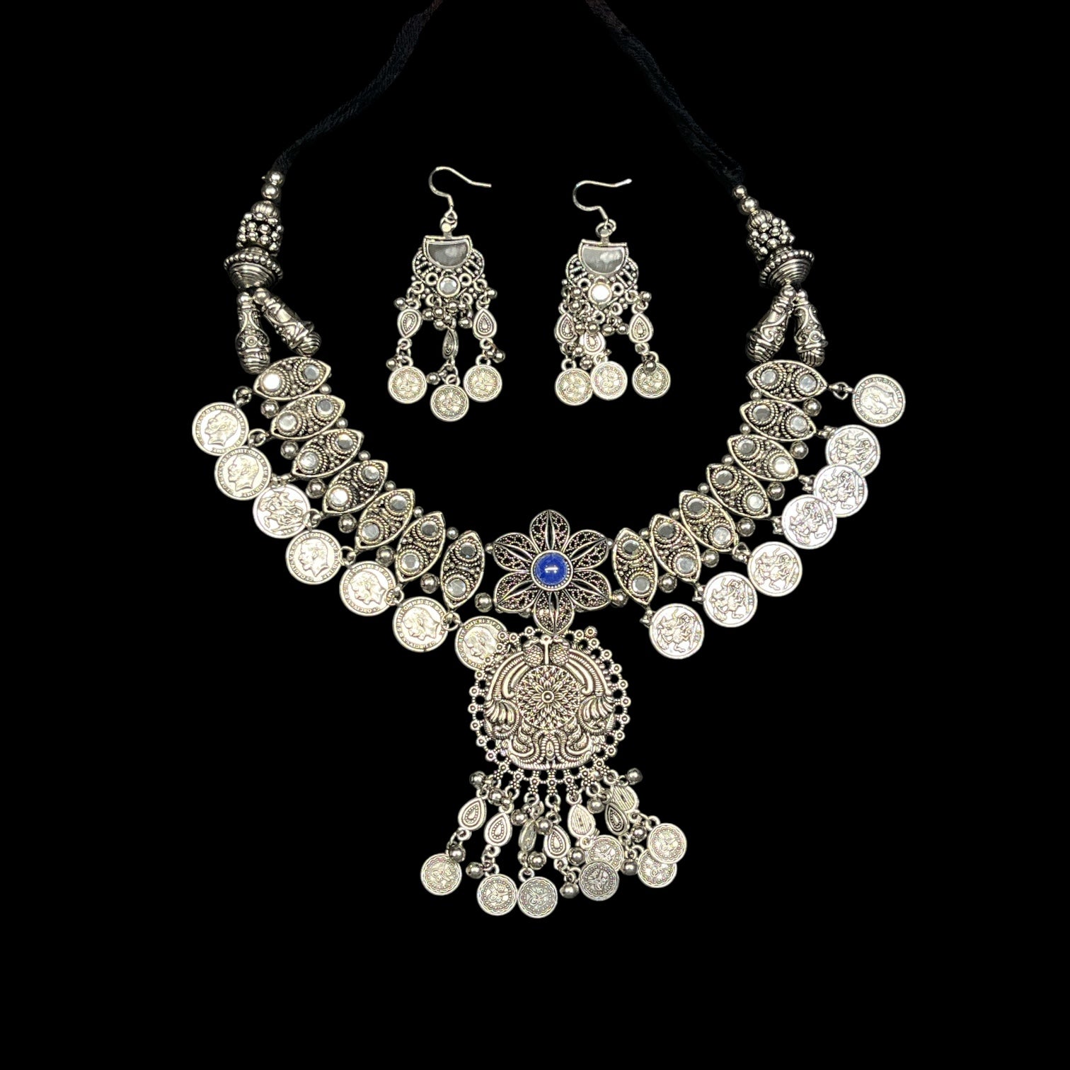 Kavya Oxidised Navratri Jewellery Set – Gujarati Ethnic Garba Special with Earrings
