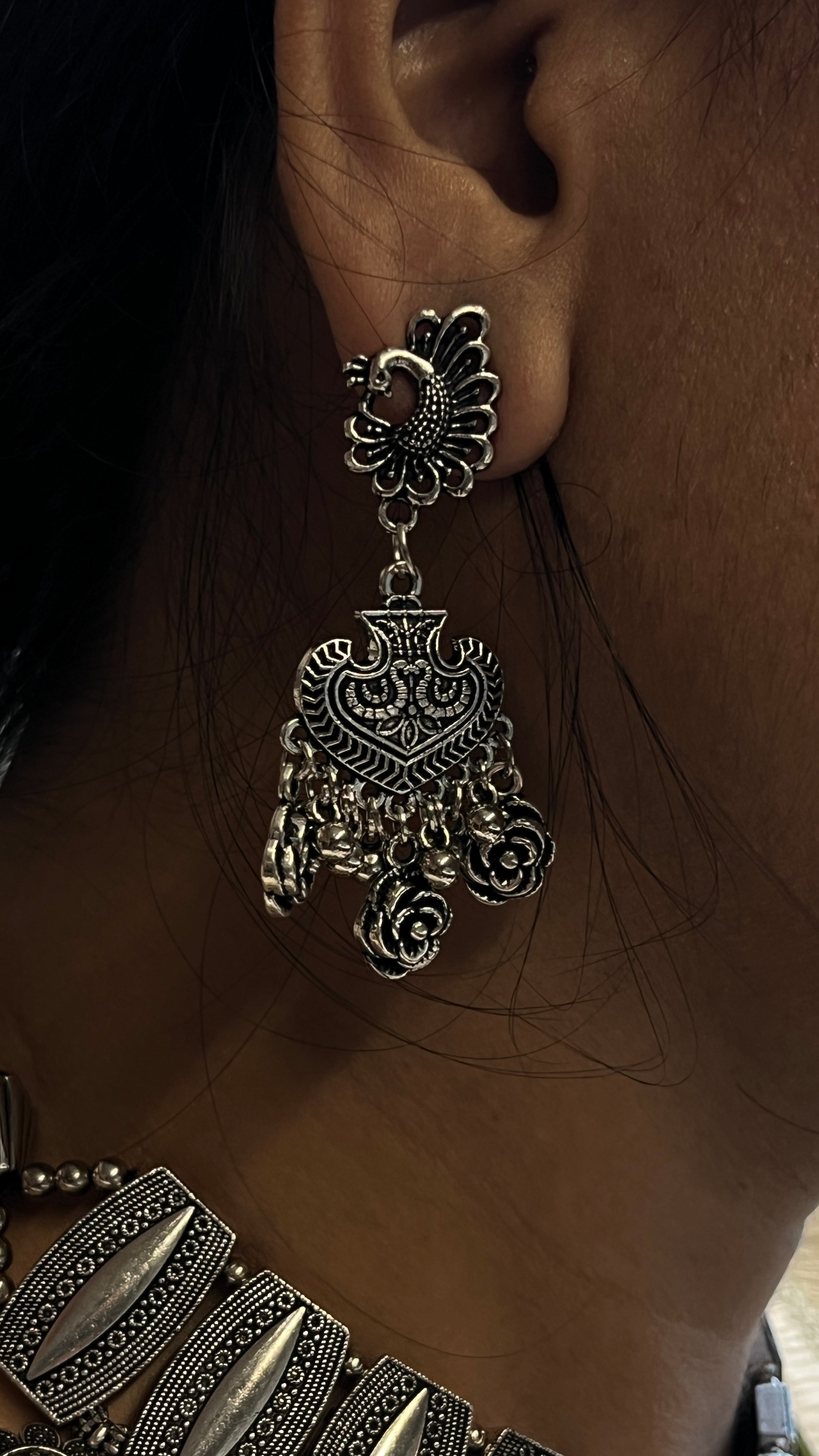 Simran Oxidised Ethnic Navratri Jewellery Set with Earrings