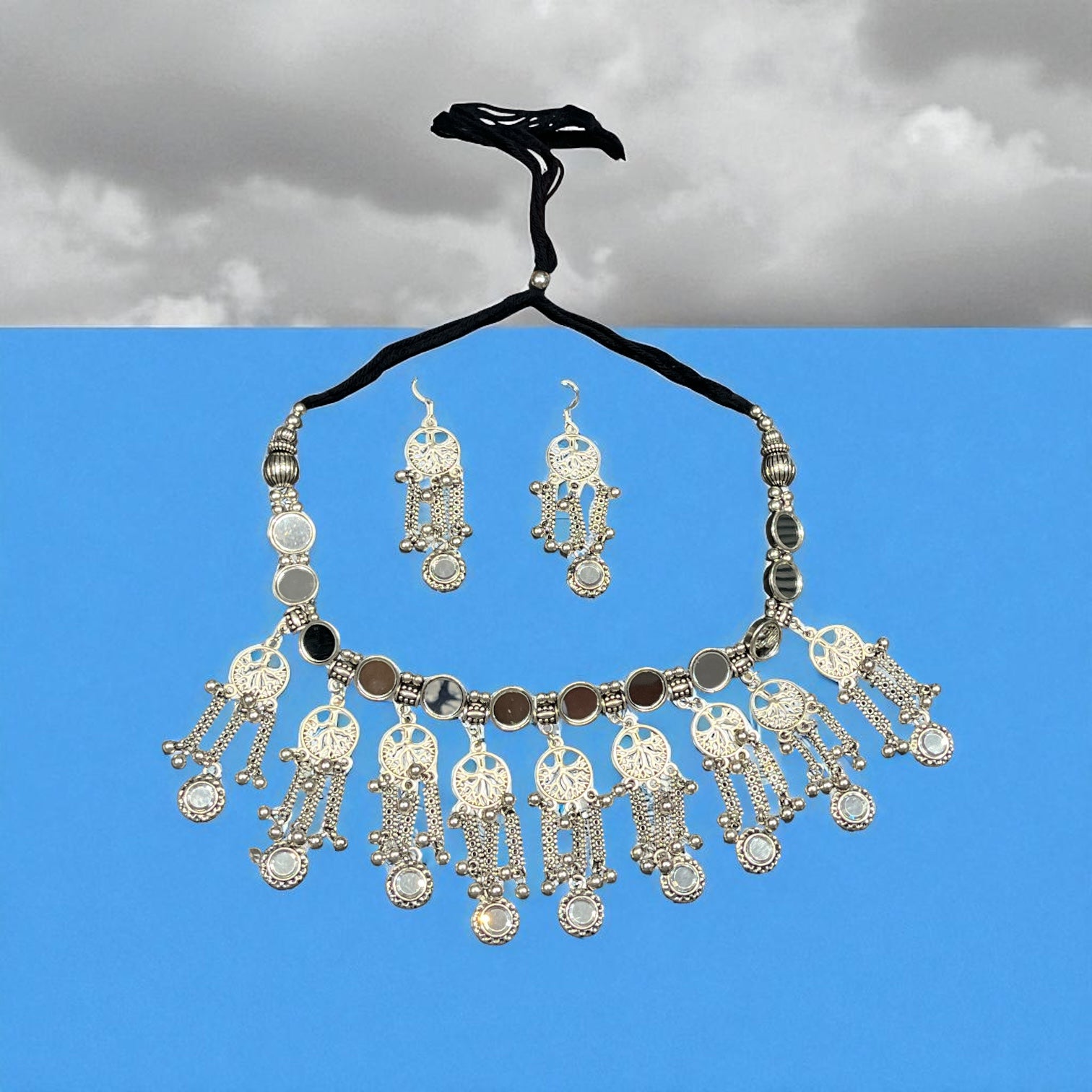 Disha Oxidised Navratri Ethnic Jewellery Set – Gujarati Garba Earrings Combo