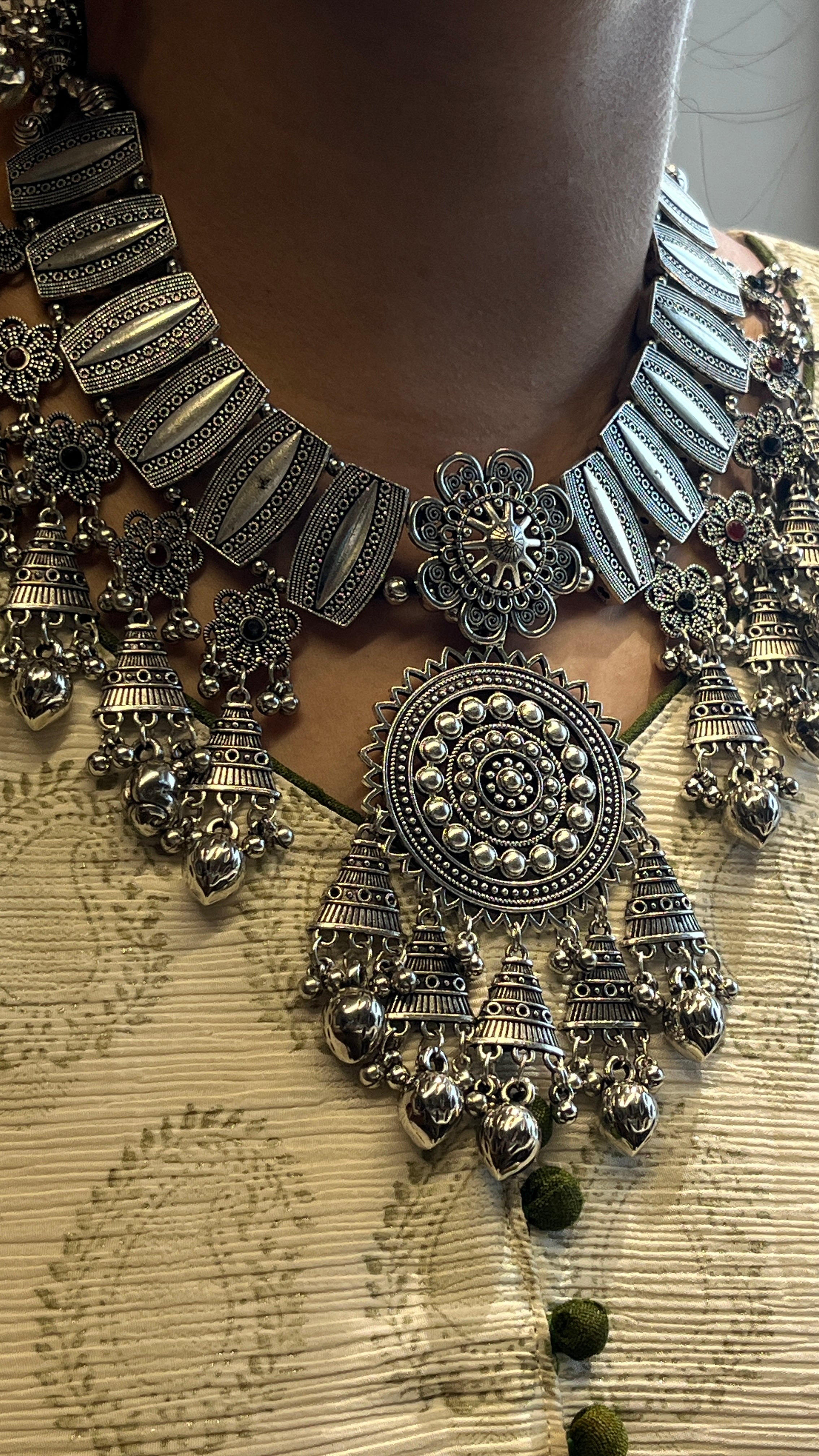 Prachi Ethnic Gujarati Oxidised Jewellery Set – Navratri Collection