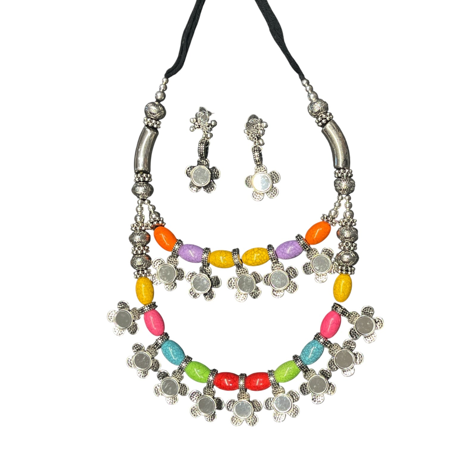 Tanvi Navratri Garba Oxidised Jewellery Set with Earrings – Gujarati Ethnic Look