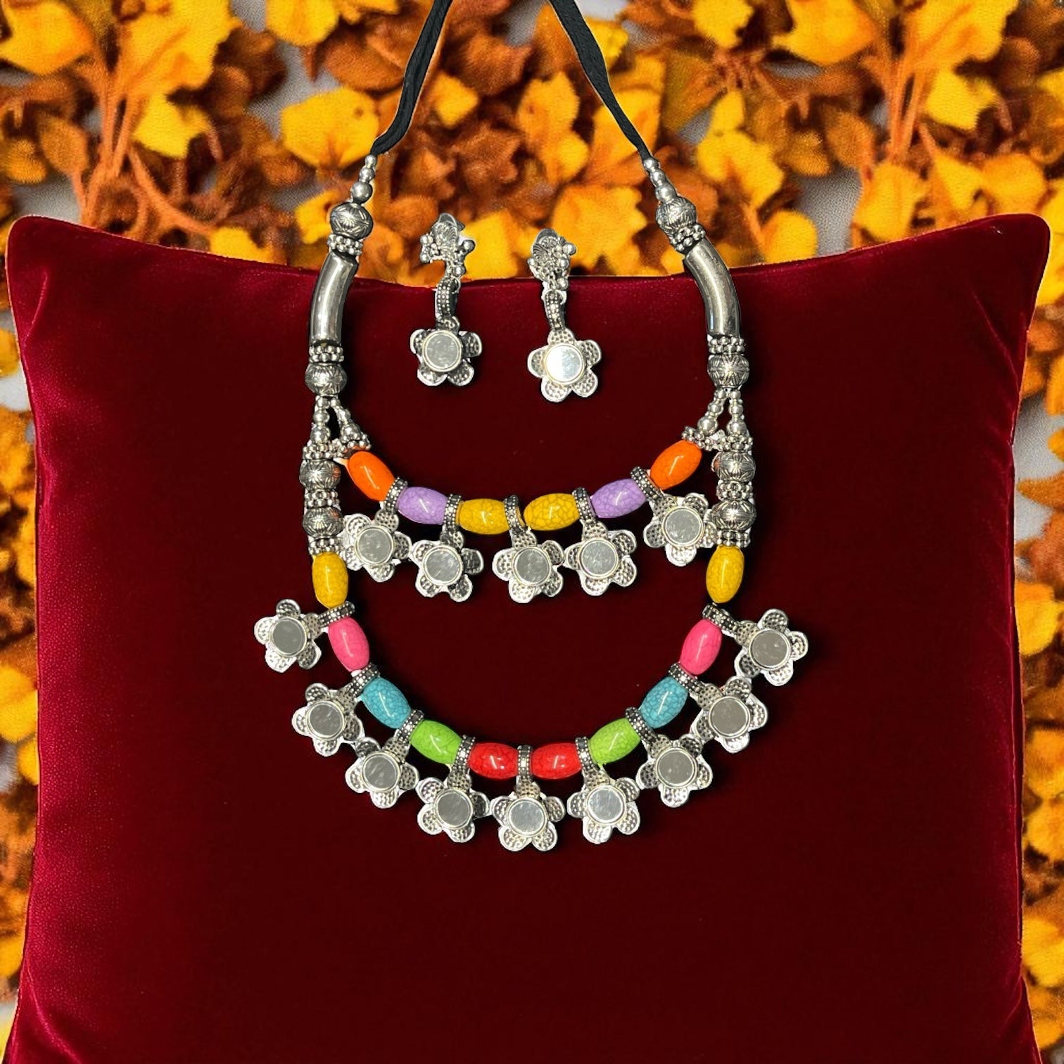 Tanvi Navratri Garba Oxidised Jewellery Set with Earrings – Gujarati Ethnic Look