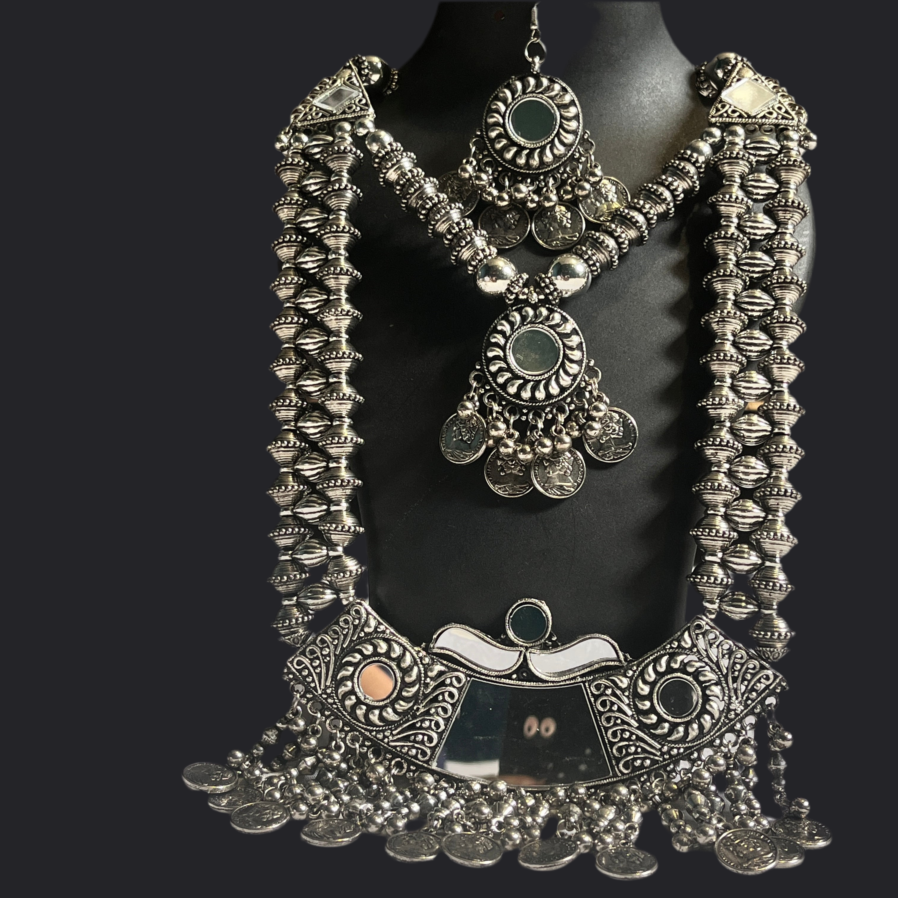 Aarohi Oxidised Navratri Garba Jewellery Set with Earrings – Gujarati Ethnic Style