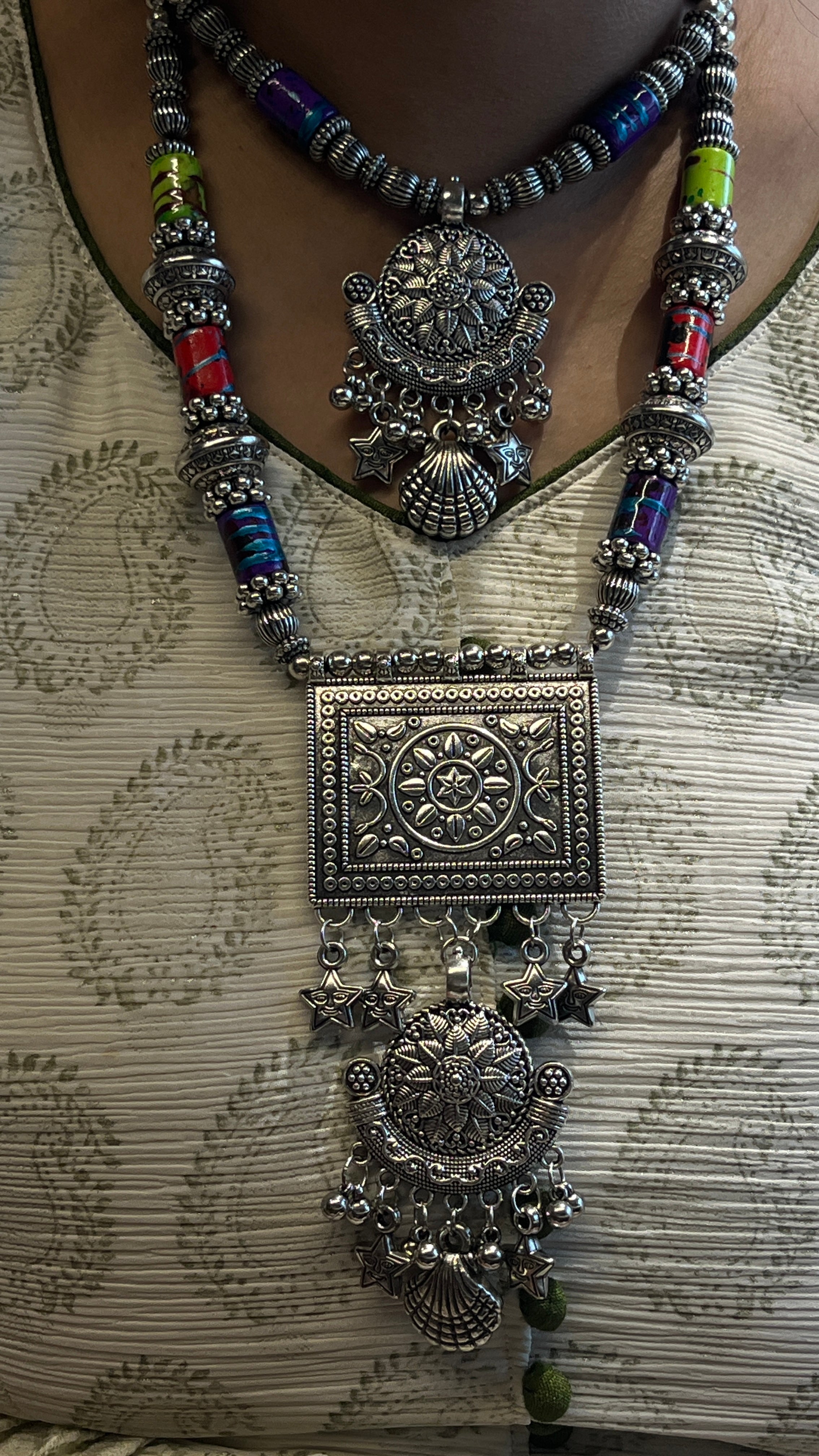 Vanya Gujarati Oxidised Jewellery Set with Earrings – Ethnic Navratri Look