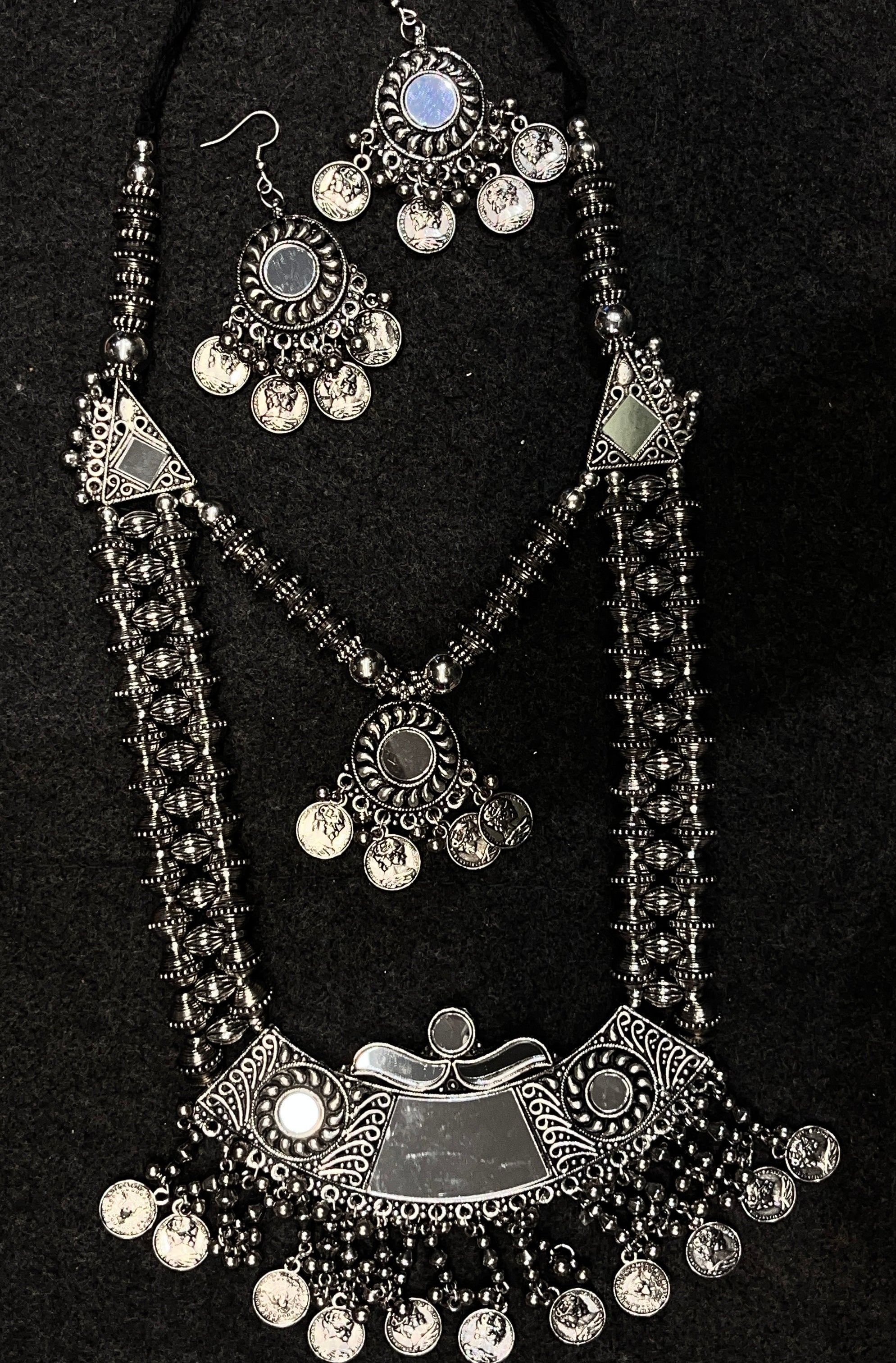 Aarohi Oxidised Navratri Garba Jewellery Set with Earrings – Gujarati Ethnic Style