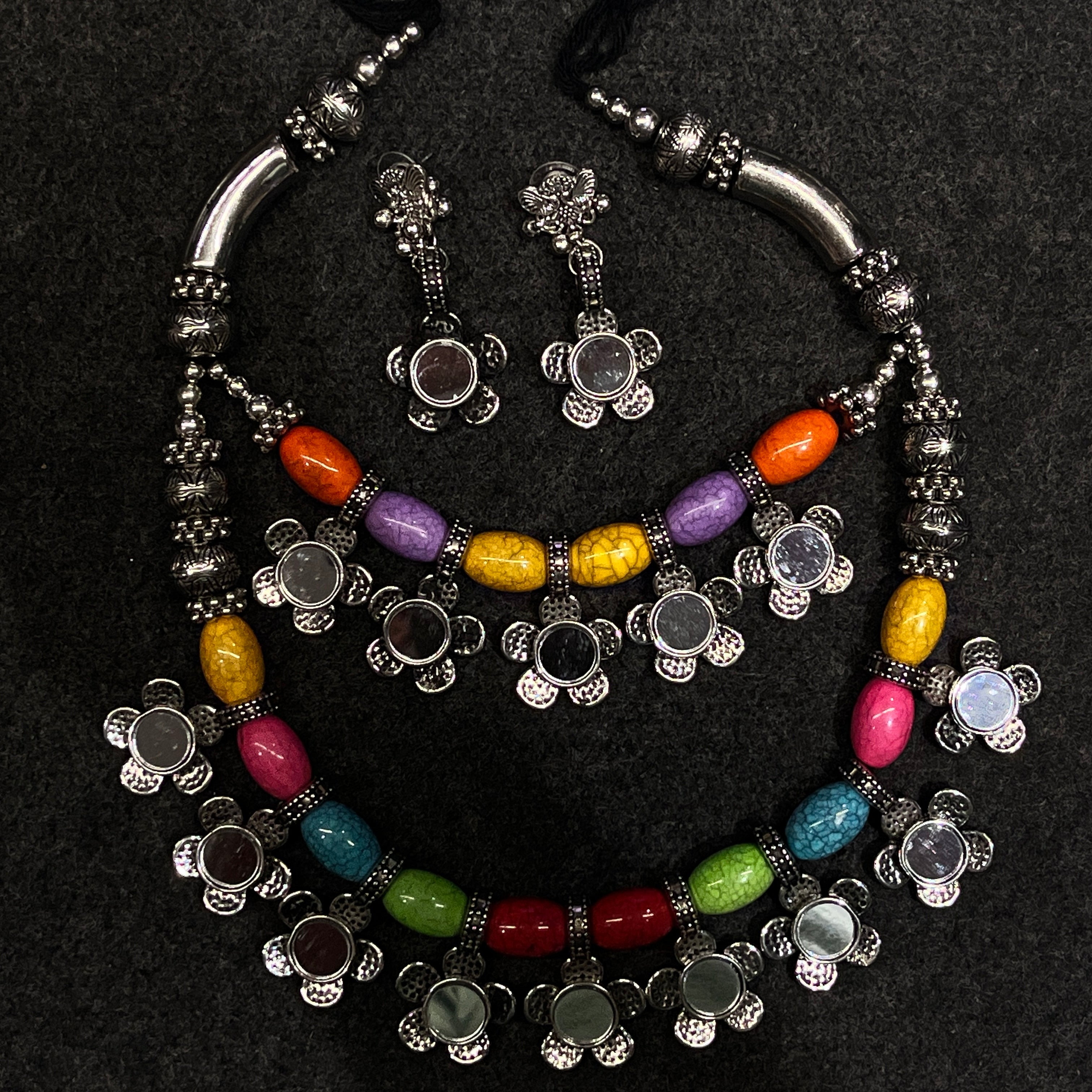 Tanvi Navratri Garba Oxidised Jewellery Set with Earrings – Gujarati Ethnic Look