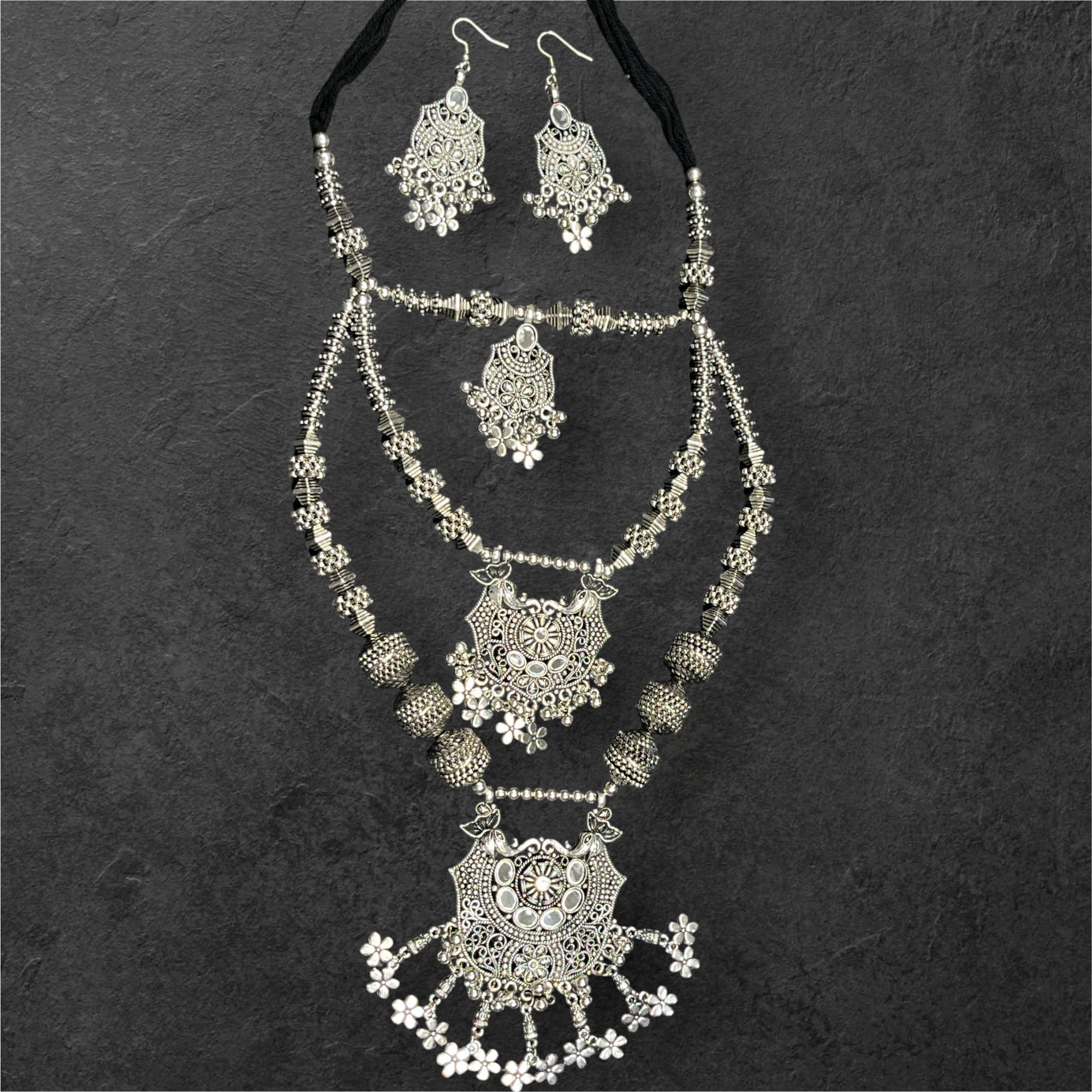 Bhavika Oxidised Ethnic Navratri Jewellery Set – Gujarati Festival Garba Collection