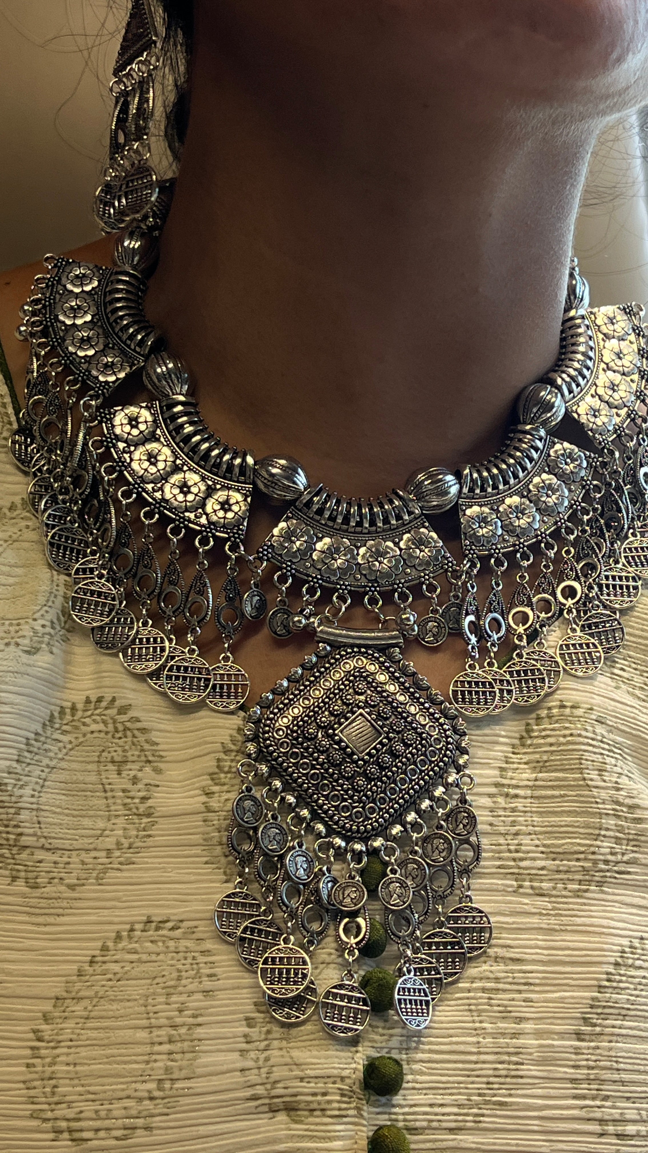 Myra Oxidised Ethnic Jewellery Set with Earrings – Navratri & Garba Nights