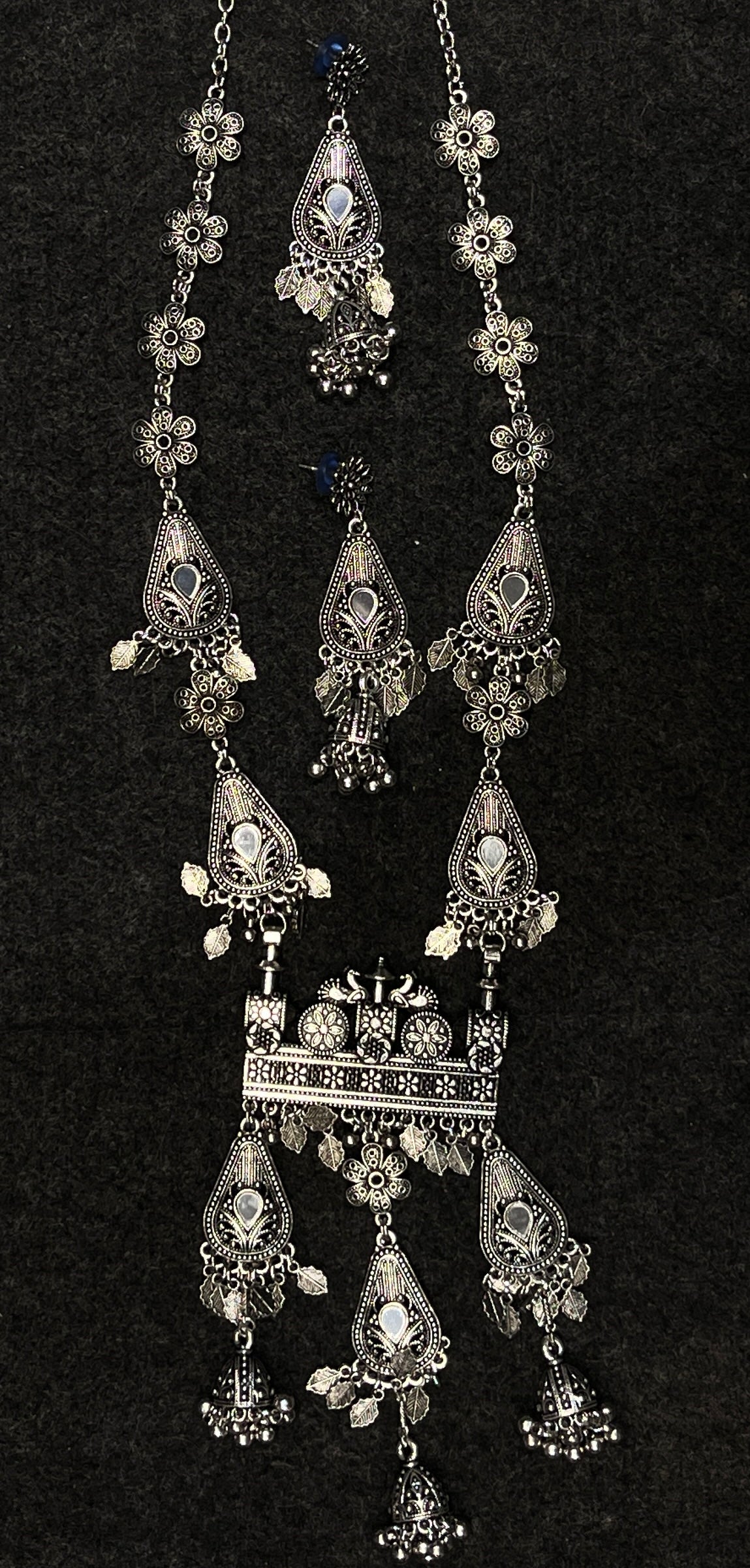 Ritika Oxidised Gujarati Jewellery Set with Earrings – Navratri Ethnic Collection