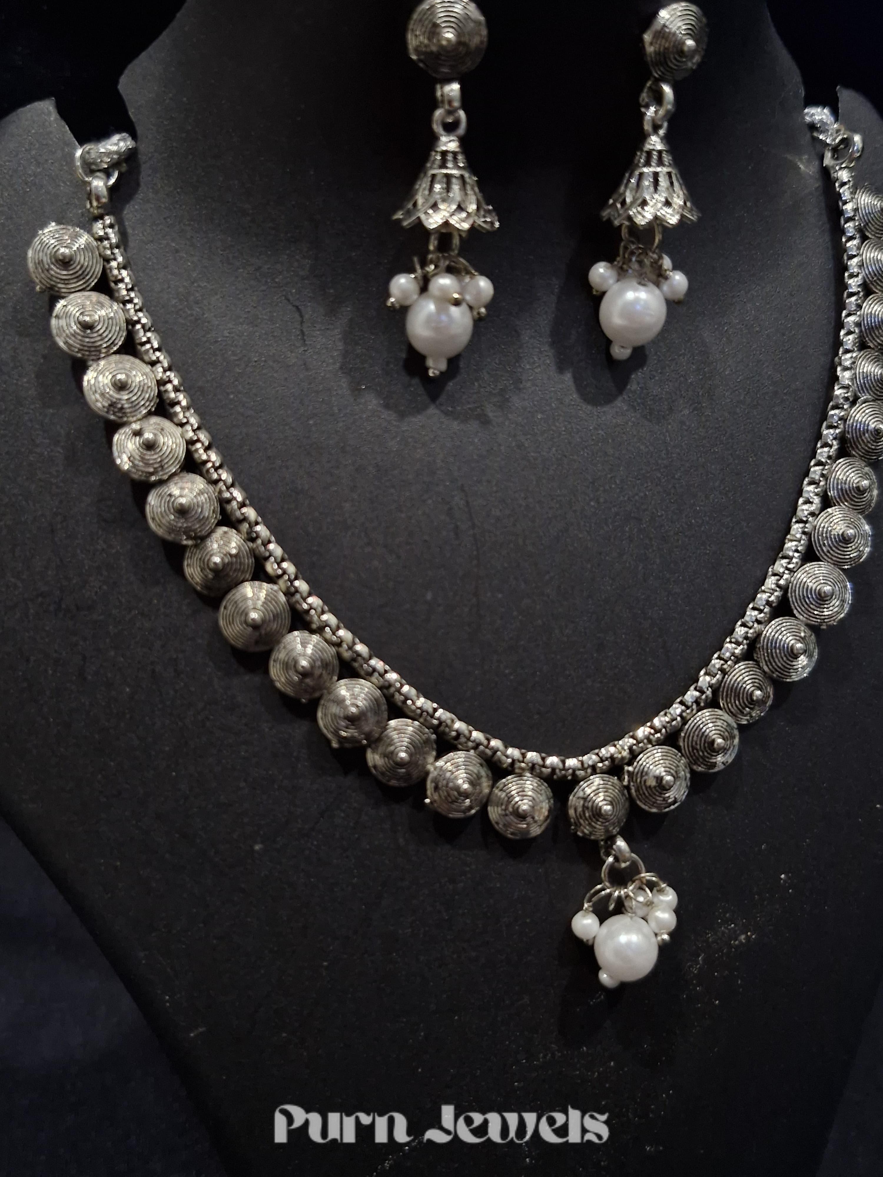 Priya German Silver Kolhapuri Set