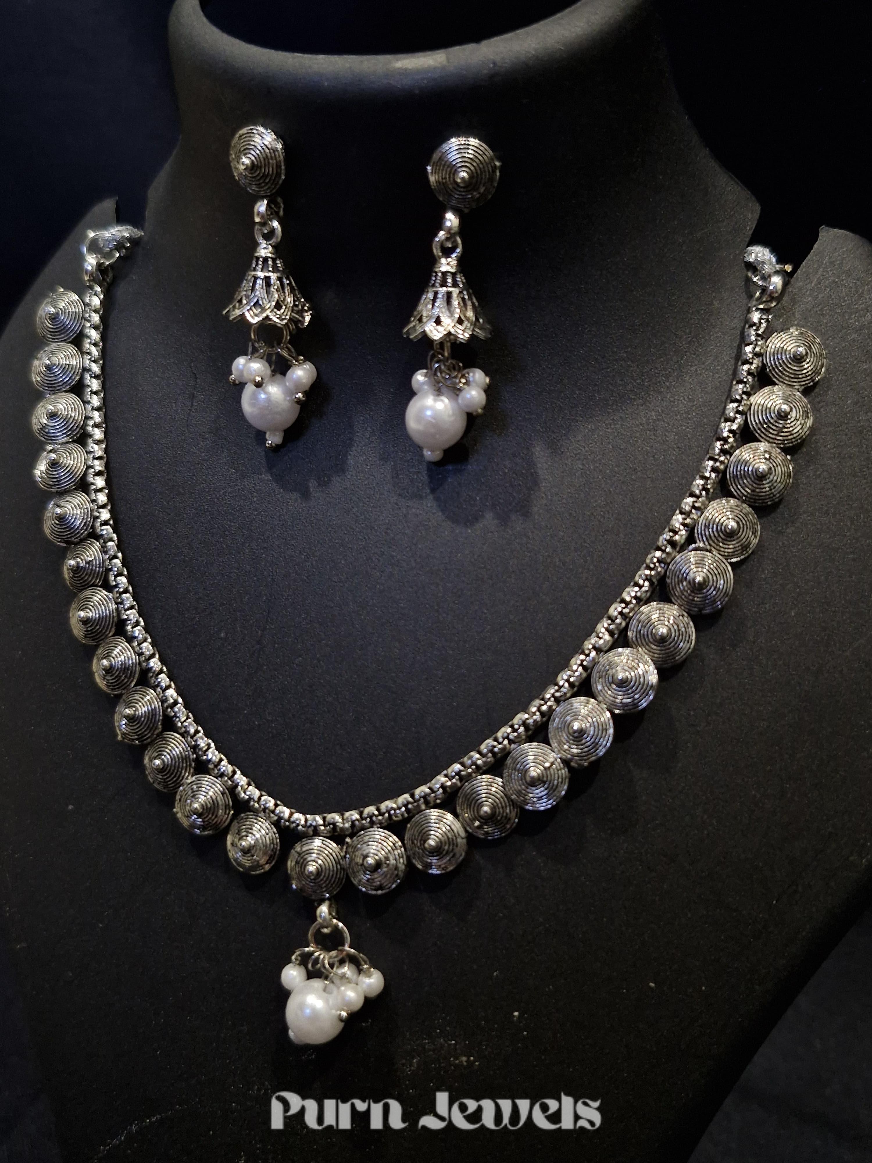 Priya German Silver Kolhapuri Set