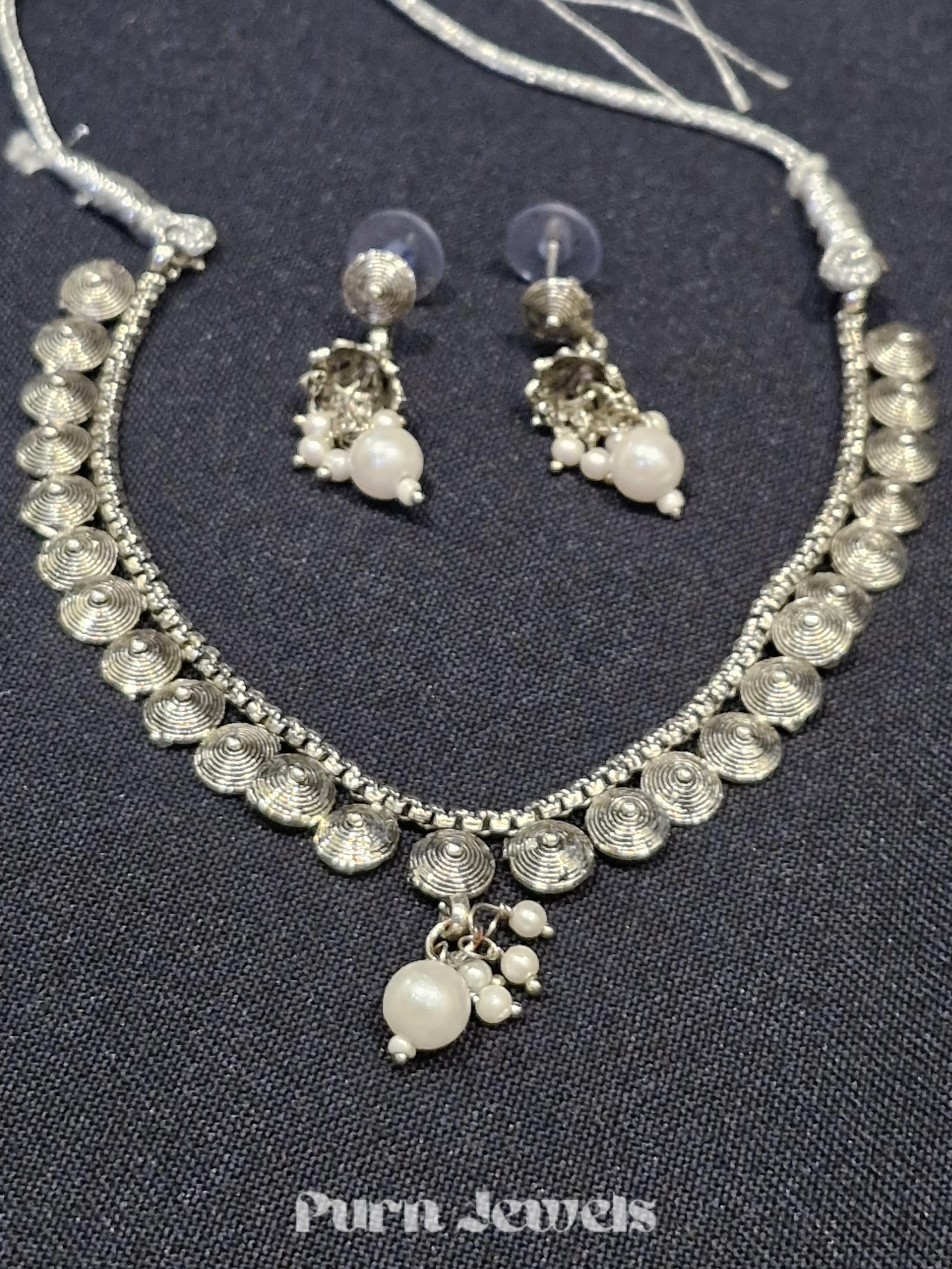 Priya German Silver Kolhapuri Set