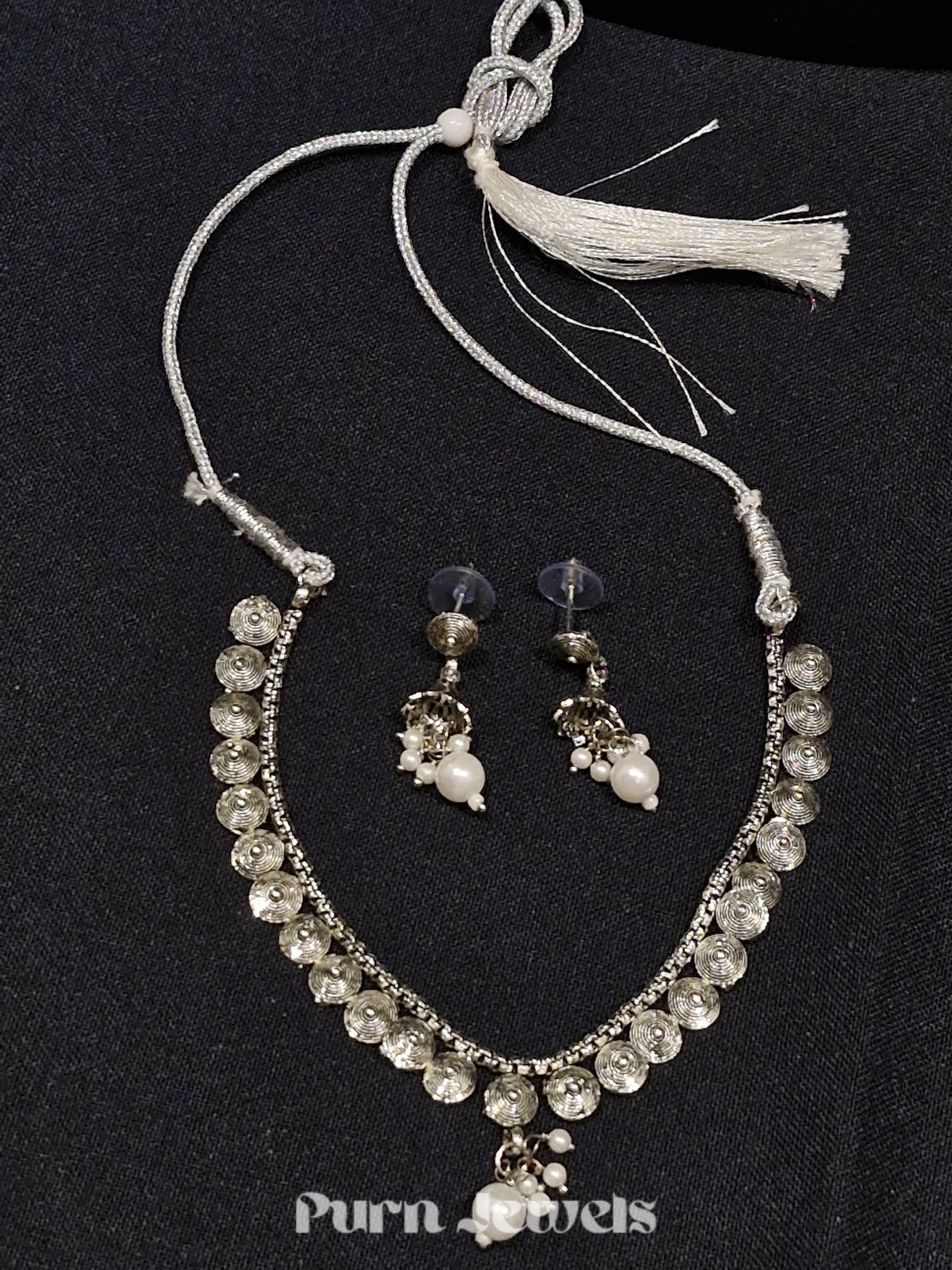 Priya German Silver Kolhapuri Set